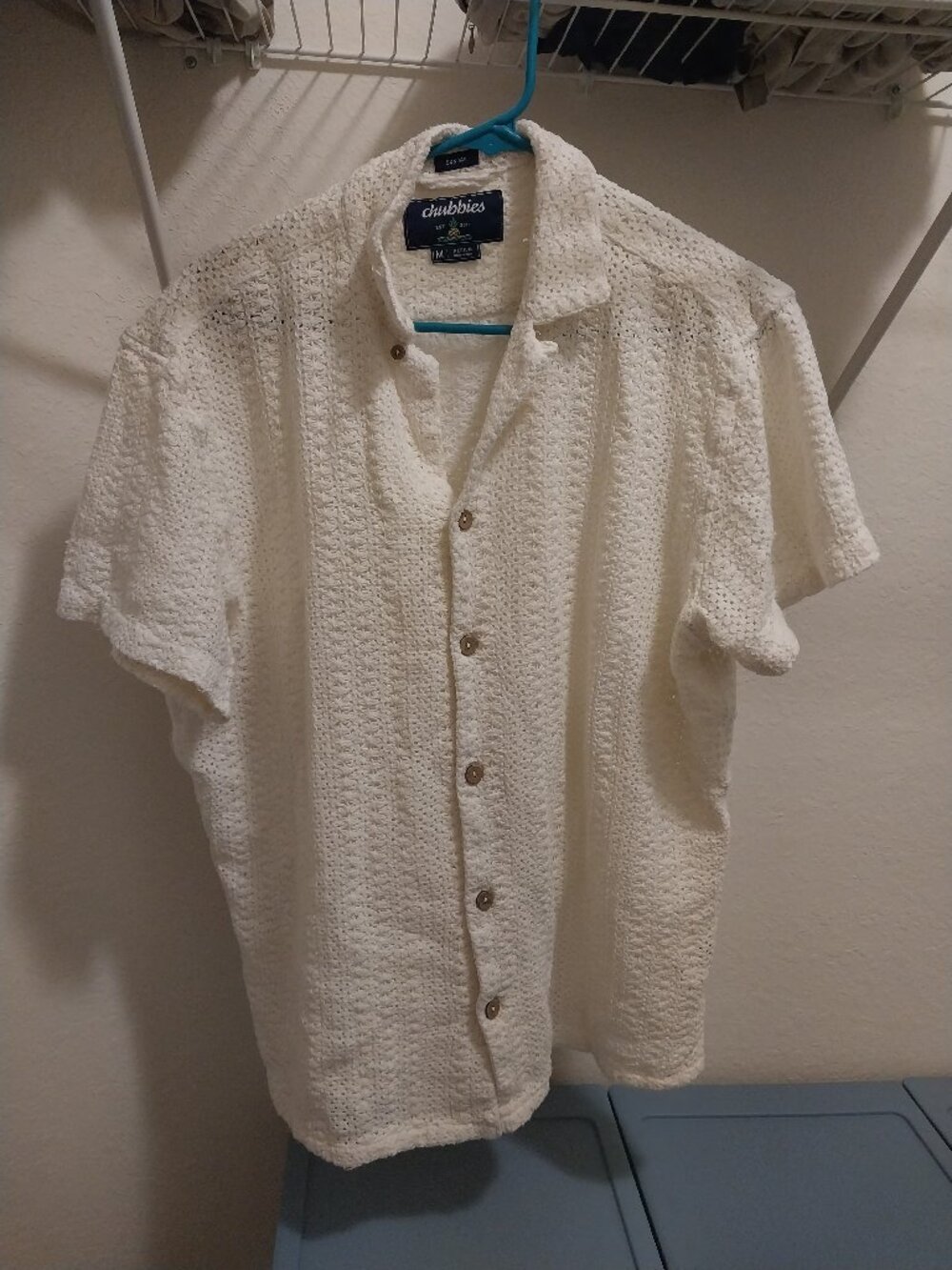 Chubbies Mens Medium khaki crotchet shirt